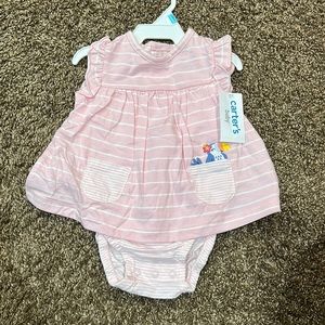 NWT Carters 6M pink one piece snap dress